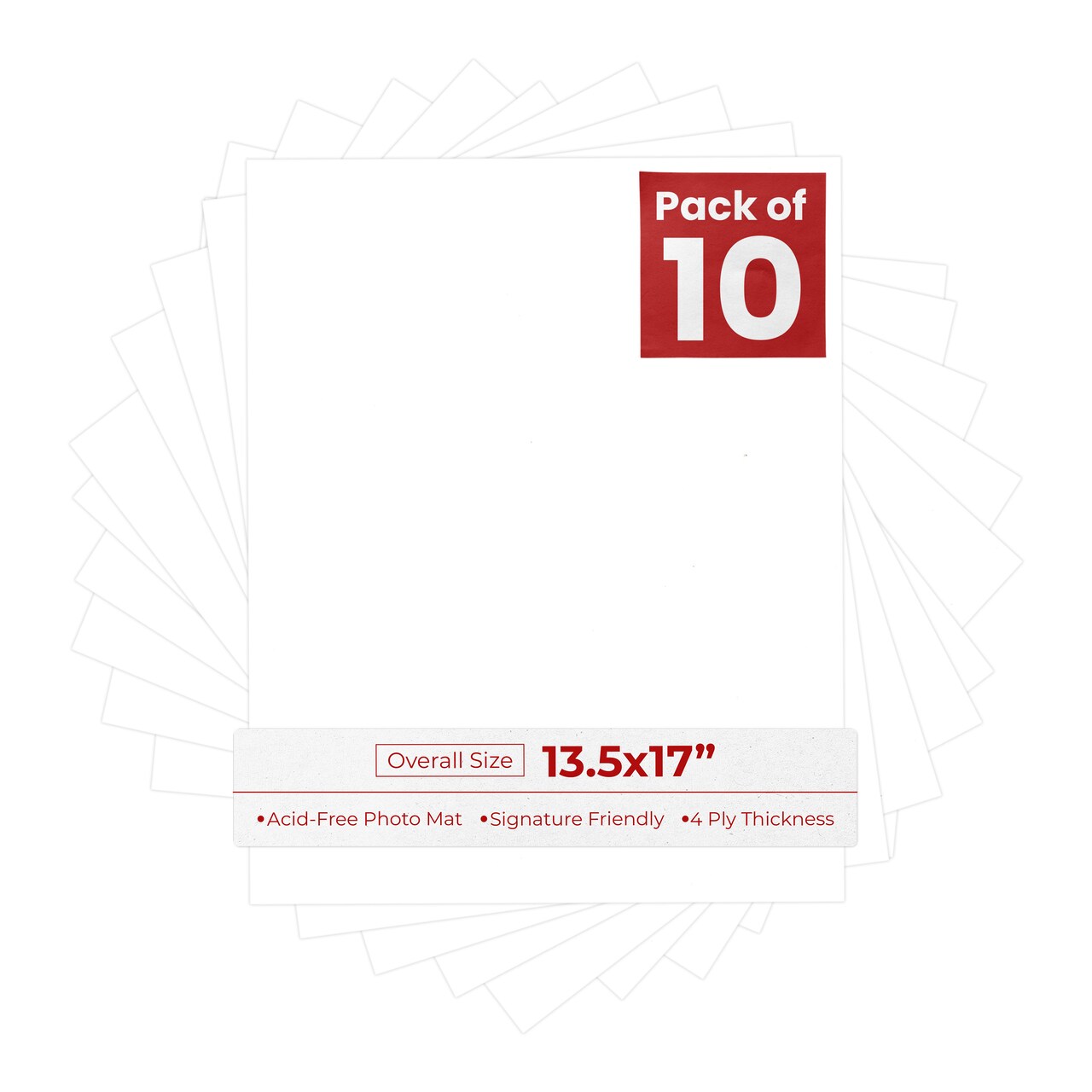 Textured White 13.5x17 Uncut Mat Board - Blank Sheets, No Opening